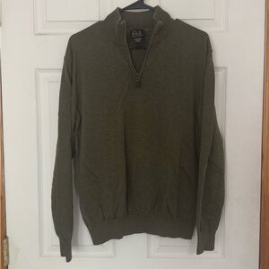Jos A Bank Men's Green Quarter Zip-Up Sweater